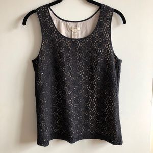[J. Crew] Cream/Black top